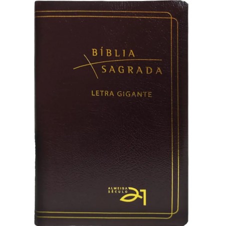 Bíblia Sagrada Almeida Século 21 com letra gigante - Vinho