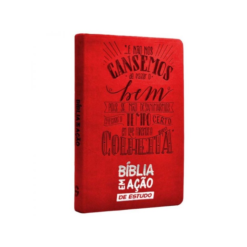 Bíblia em Ação de Estudo Capa Luxo Vermelho