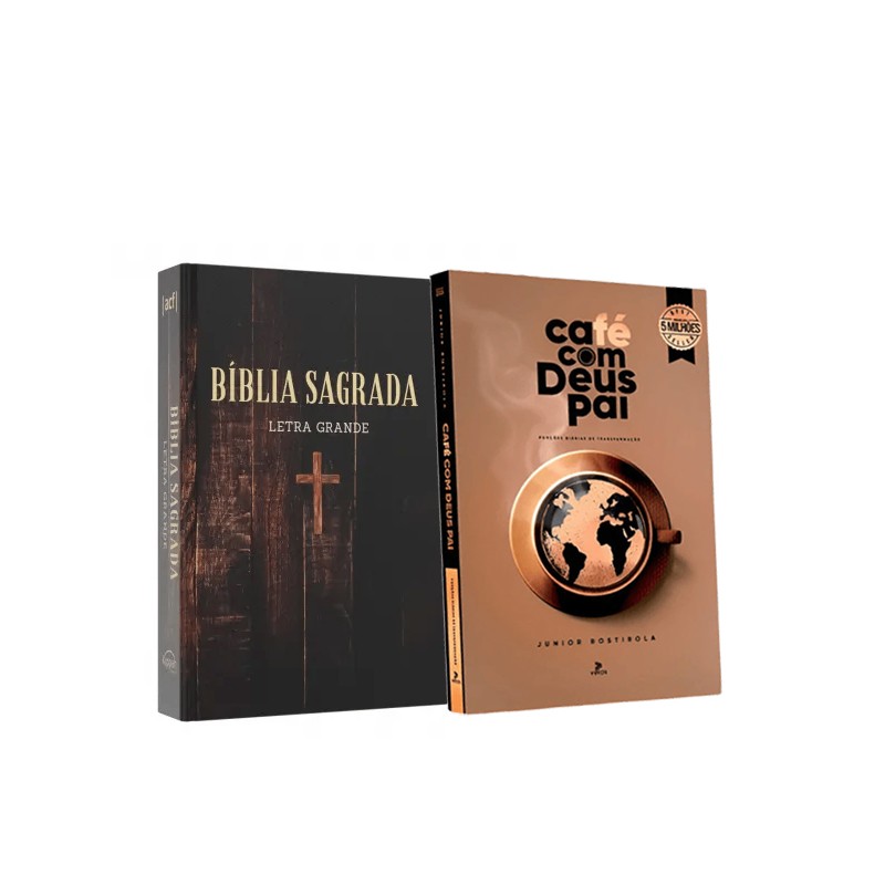 Pack Café com Deus Pai 2025 + Bíblia Sagrada ACF - LG Caminho da cruz