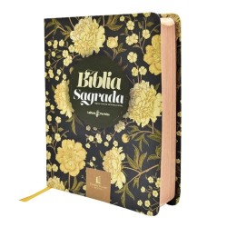 Bíblia Sagrada NVI, Couro Soft, Flores, Espaço Anotações, Leitura Perfeita