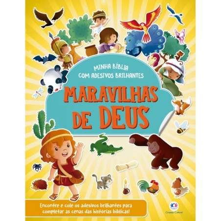 Livro Adesivos Maravilhas de Deus - Bíblia com adesivos brilhantes