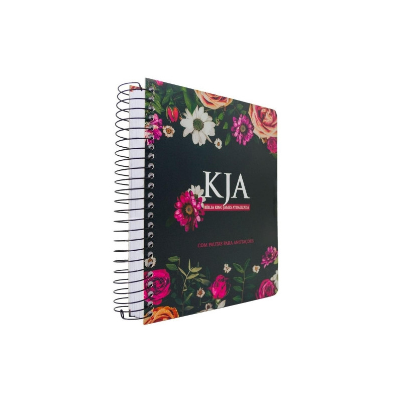 Bíblia Kja Para Anotações - Espiral Floral Pink