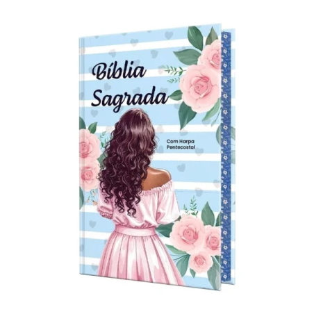 BIBLIA SAGRADA NVA - LETRA GIGANTE PPM FULL COLOR - CAPA DURA - MENINA AZUL