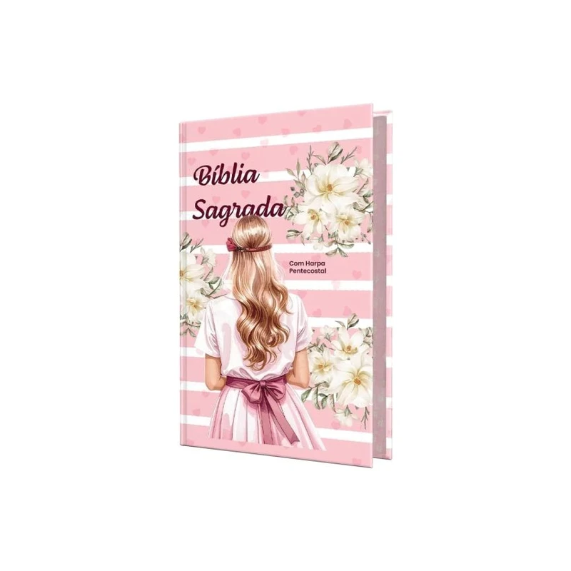 BIBLIA SAGRADA NVA - LETRA GIGANTE PPM FULL COLOR - CAPA DURA - MENINA ROSA