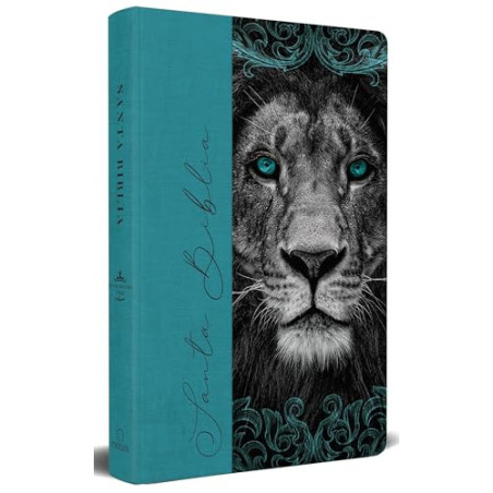SANTA BIBLIA CAPA LEAO AZUL
