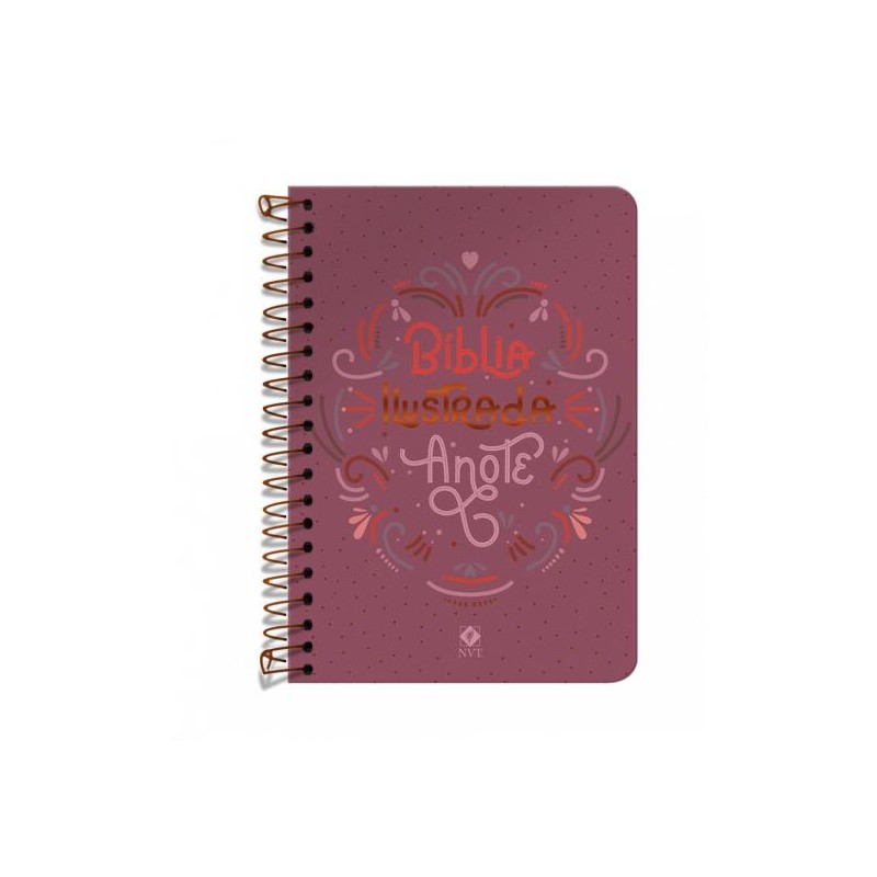 Bíblia ilustrada Anote NVT Capa Rosa Brilhante
