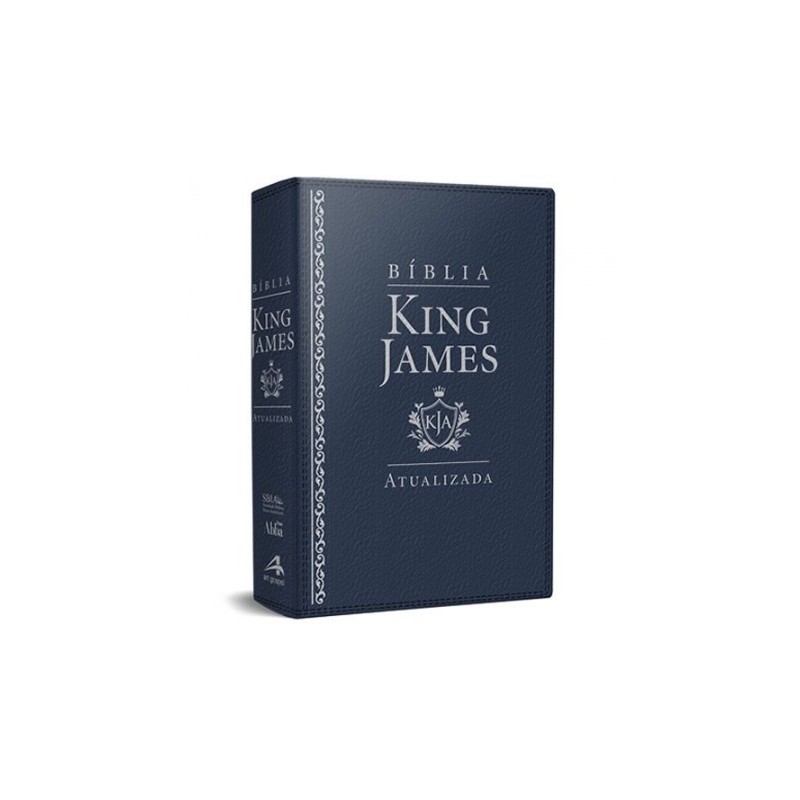 Bíblia de Estudo King James Atualizada - Letra Grande - Luxo Azul Escuro