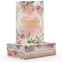 BÍBLIA – RC – GIGANTE – COM DICIONÁRIO E CONCORDÂNCIA – ROSAS BLUSH