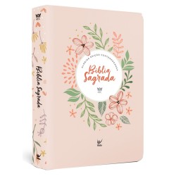 Bíblia AEC letra gigante – salmão flores