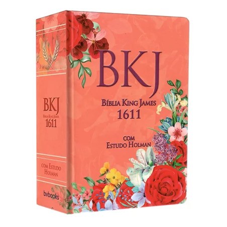 Bíblia King James 1611 Com Estudo Holman BKJ Feminina Floral