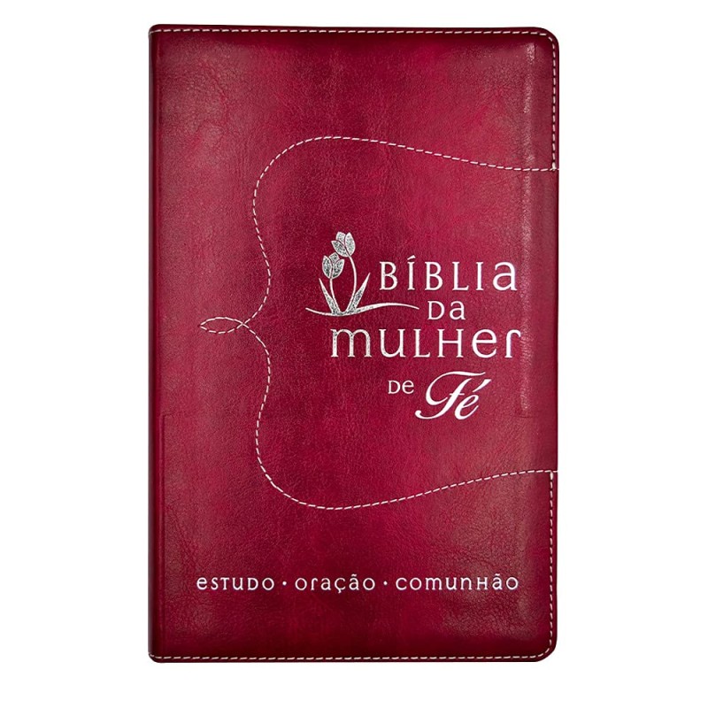 Bíblia da Mulher de Fé NVI Couro Soft Vermelho