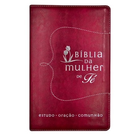Bíblia da Mulher de Fé NVI Couro Soft Vermelho