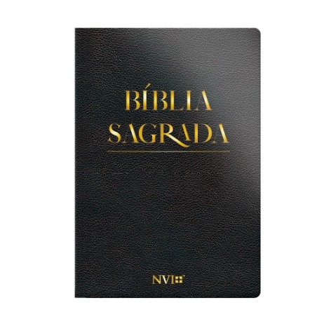 Bíblia NVI Slim semi luxo PU - Preta