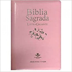 Bíblia Letra Gigante Índice e Zíper - RC - Rosa