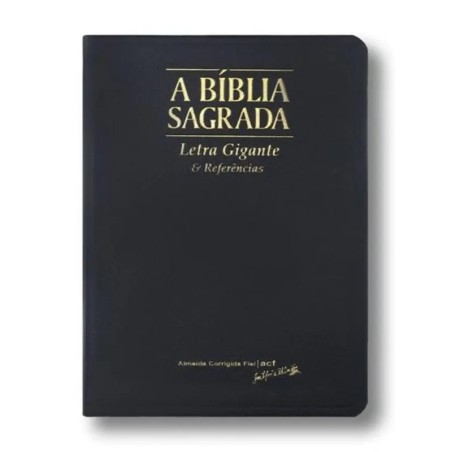 Bíblia Sagrada letra gigante com referencias, preta