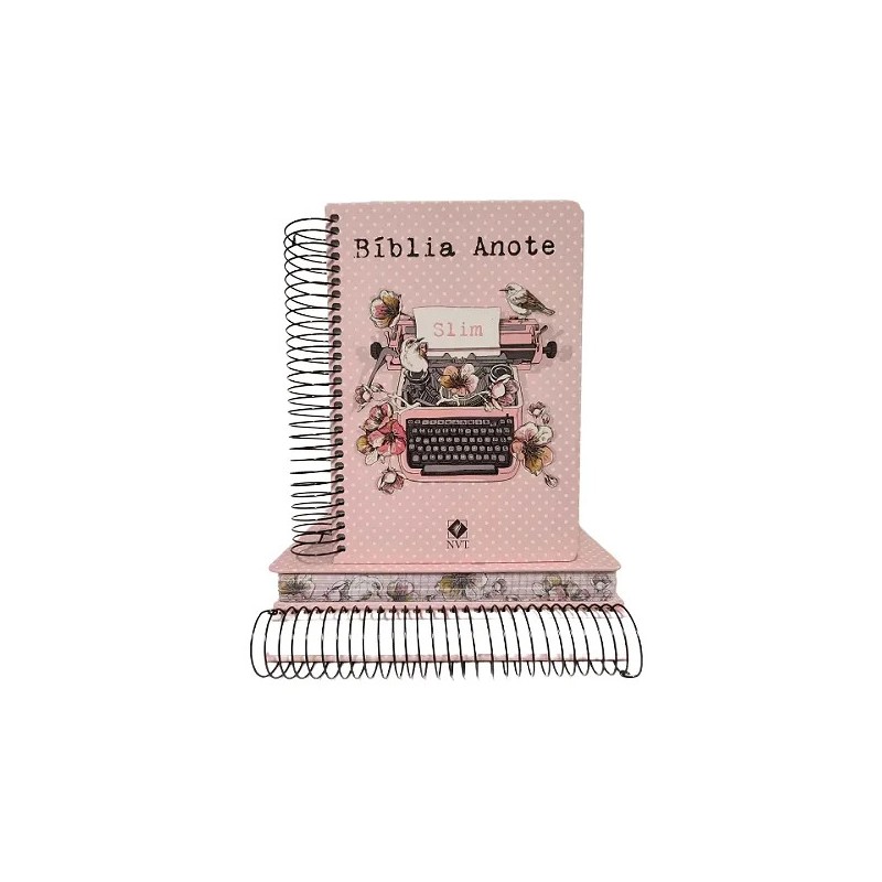 Bíblia Anote Slim NVT Espiral - Typo Rosa