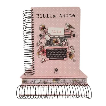 Bíblia Anote Slim NVT Espiral - Typo Rosa
