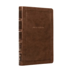 Bíblia Slim NVI, Letra Grande, Couro-soft marrom, Luxo, Barroca