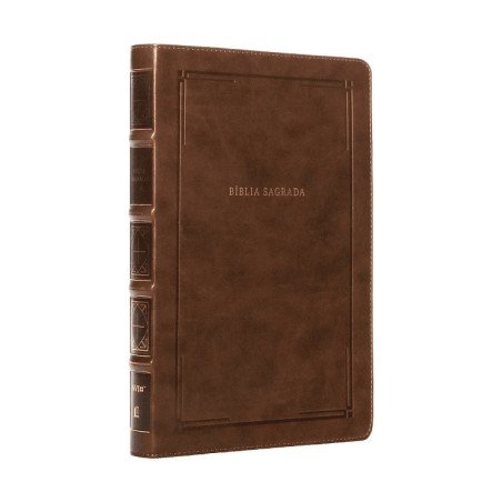 Bíblia Slim NVI, Letra Grande, Couro-soft marrom, Luxo, Barroca