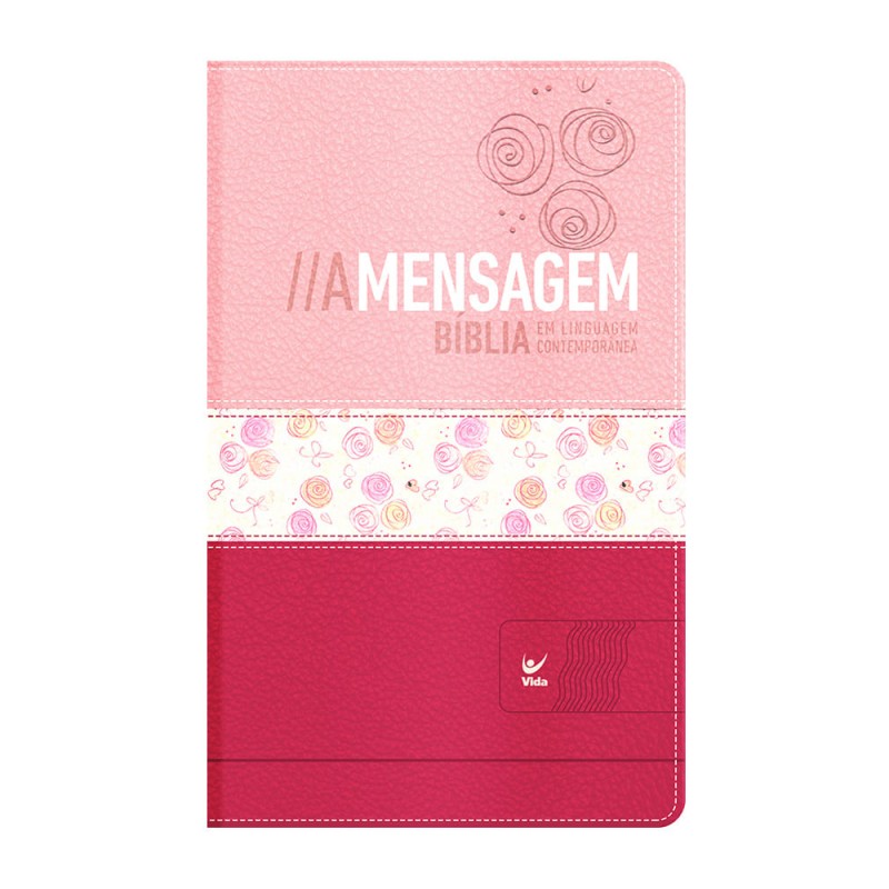BÍBLIA A MENSAGEM - CAPA LUXO ROSA CLARO E ESCURO 