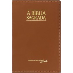 Bíblia ACF Letra Grande - Fina - Capa Luxo Chocolate/Caramelo