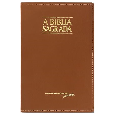 Bíblia ACF Letra Grande - Fina - Capa Luxo Chocolate/Caramelo