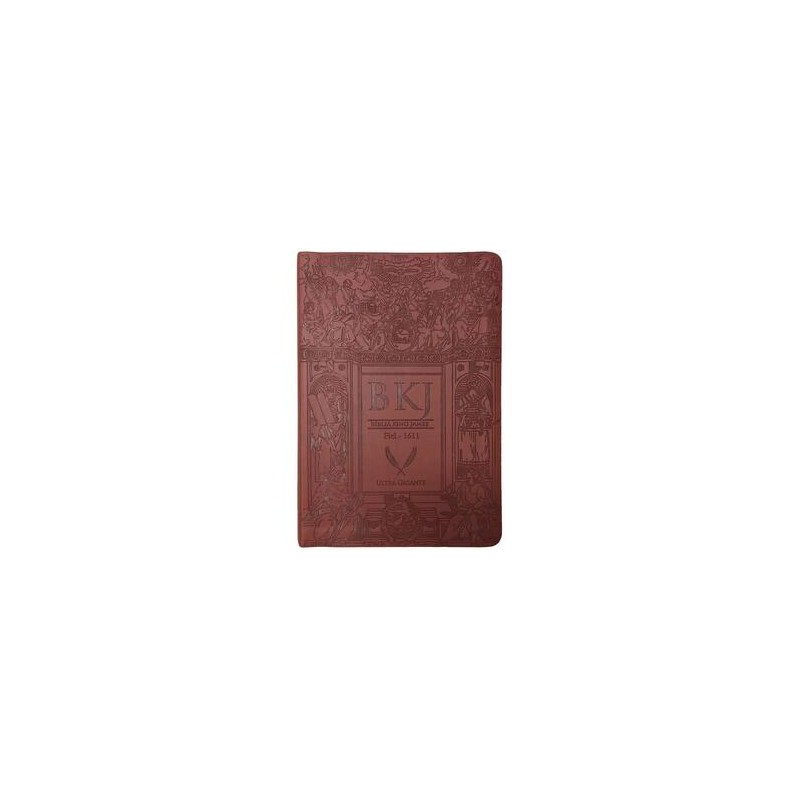 Bíblia King James 1611 - letra ultra-gigante - capa luxo castanha