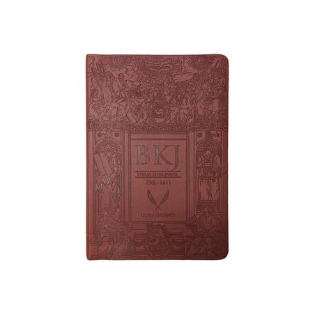 Bíblia King James 1611 - letra ultra-gigante - capa luxo castanha