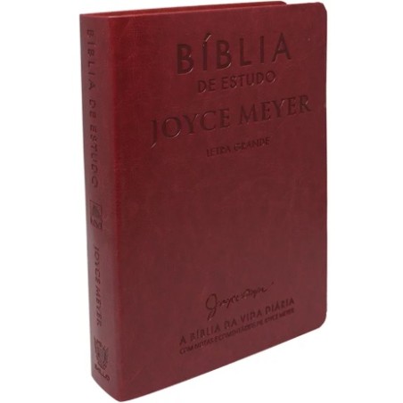Bíblia de estudo Joyce Meyer letra grande - capa luxo vermelho