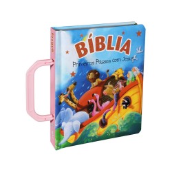 Biblia Primeiros Passos com Jesus - Alça Rosa