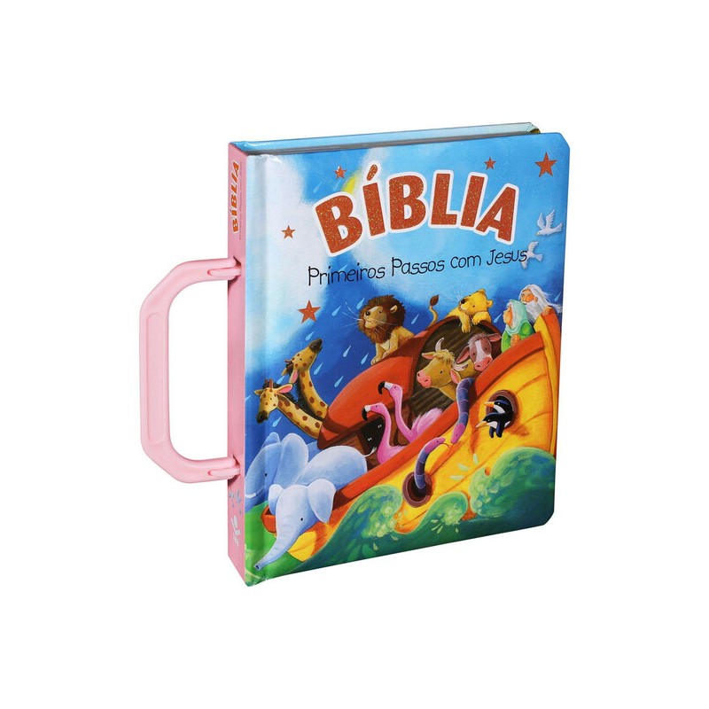 Biblia Primeiros Passos com Jesus - Alça Rosa