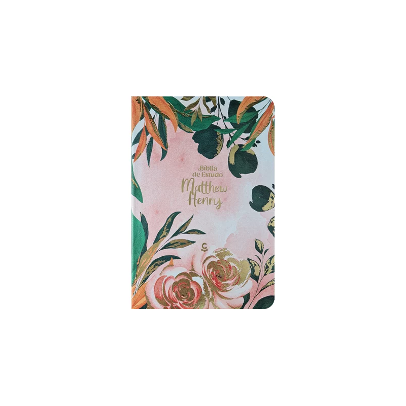 Bíblia de Estudo Matthew Henry  ARC  Capa Luxo Floral 
