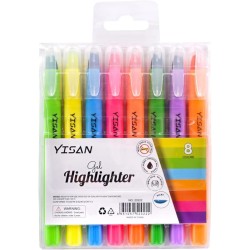 Marcadores secos, impermeável, 8 cores fluorescentes