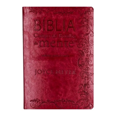 Bíblia campo de batalha da mente Capa flexível na cor vermelha e beiras douradas
