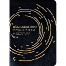 Bíblia de estudo Cristo em toda a Escritura Capa fllexível na cor preta e beira dourada