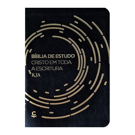 Bíblia de estudo Cristo em toda a Escritura Capa fllexível na cor preta e beira dourada
