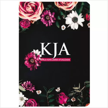 Bíblia King James Atualizada Slim Capa Dura Floral Pink