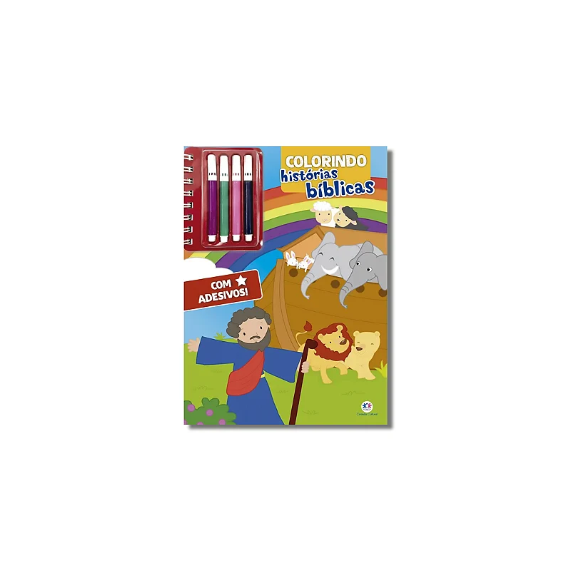 COLORINDO HISTÓRIAS BÍBLICAS - Livro de colorir + canetinhas