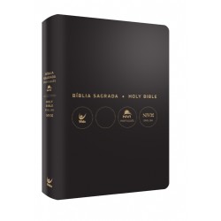 Bíblia NVI Bilíngue Português-Inglês - Capa Luxo Preta