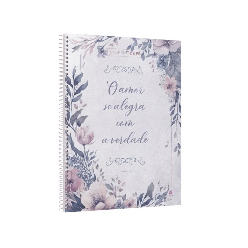 Caderno de Fé - Floral - Capa Dura Espiral