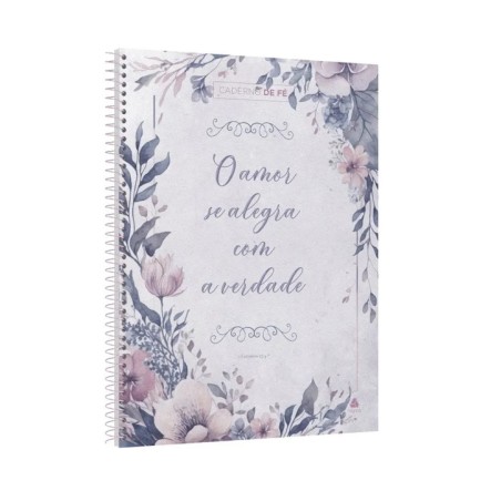 Caderno de Fé - Floral - Capa Dura Espiral