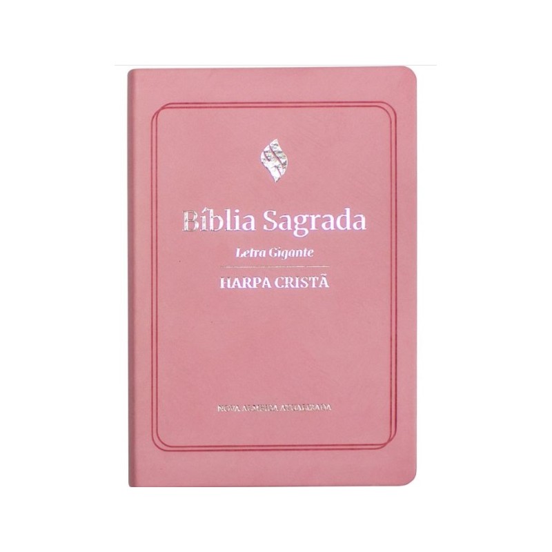 Bíblia sagrada NAA  letra gigante harpa cristã -  Capa flexível rosa