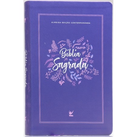 Bíblia Sagrada AEC com letra gigante Capa flexível PU Roxo