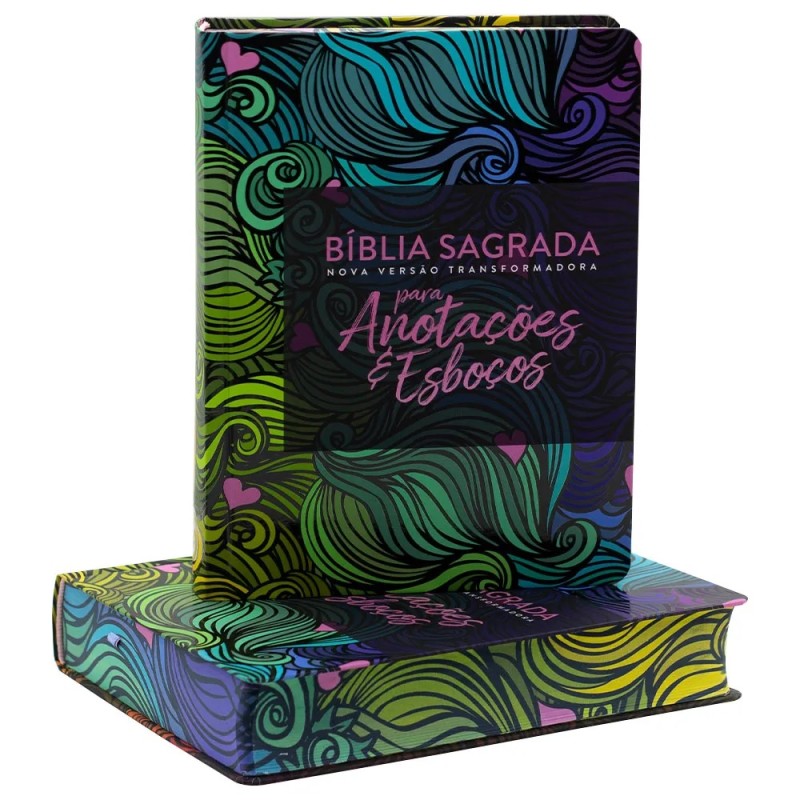 Bíblia NVT para anotações e esboços - Capa soft touch multicolores