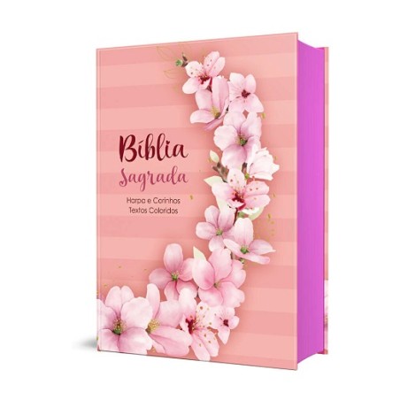 BIBLIA SAGRADA - ARC C/ HARPA - TEXTOS COLORIDOS - RAMOS FLORES