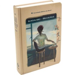 Bíblia Bilíngue edição para jovens – inglês/Português - Capa dura - Bege