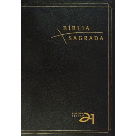 Bíblia Almeida Século 21 Luxo - recouro preto c/ referências cruzadas