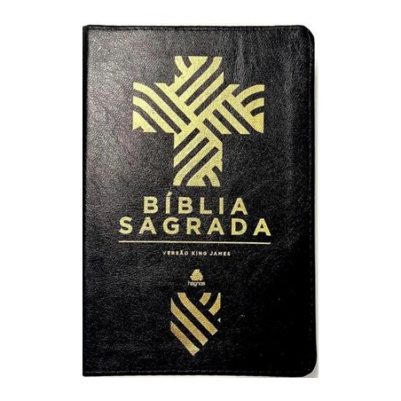 Bíblia Sagrada King James Capa preta com fecho