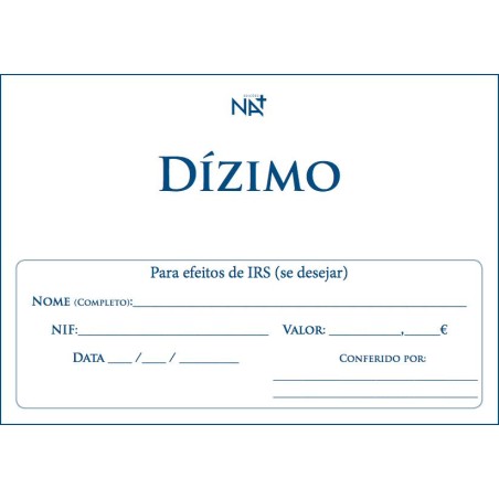 Envelopes de Dízimo - 100 Unidades