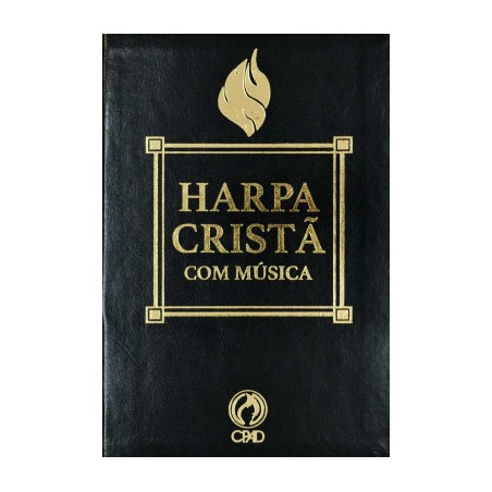 Harpa Cristã Com Música Grande Luxo - preto